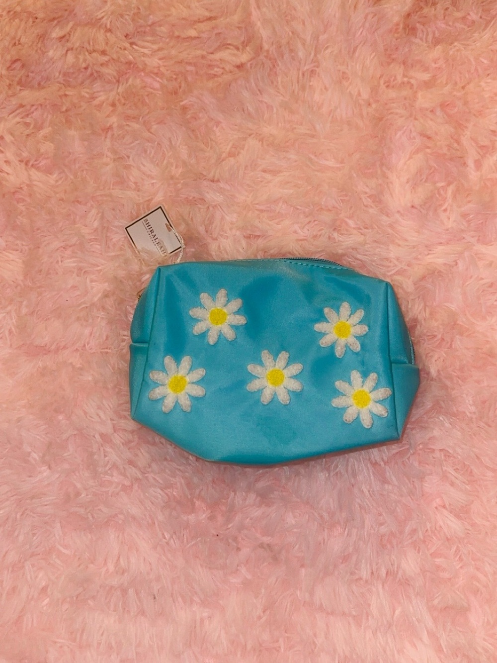 Shiraleah Blue Daisy Mini Pouch Makeup Bag